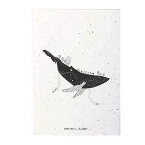 Black Wally Whale Notebook - Inchiostro and Paper